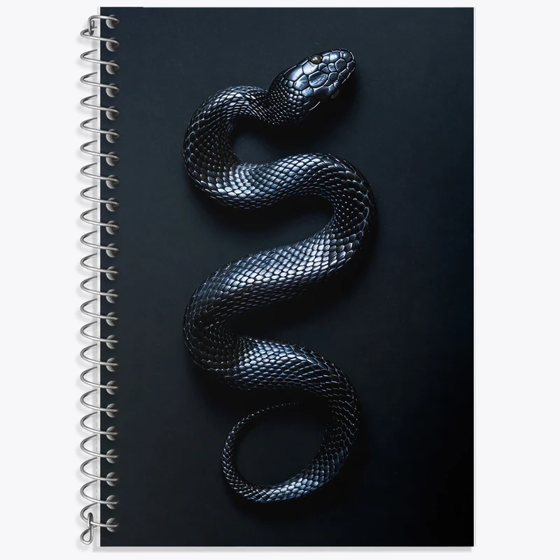 دفتر زبان 50 برگ خندالو مدل سه خط طرح مار سیاه کد F2669