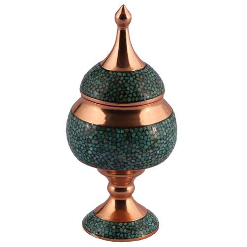 قندان مسی فیروزه کوب گالری گوهران مدل 22