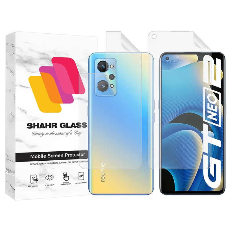 محافظ صفحه نمایش شهر گلس مدل MTNANFBSH مناسب برای گوشی موبایل ریلمی GT Neo 2 به همراه محافظ پشت گوشی