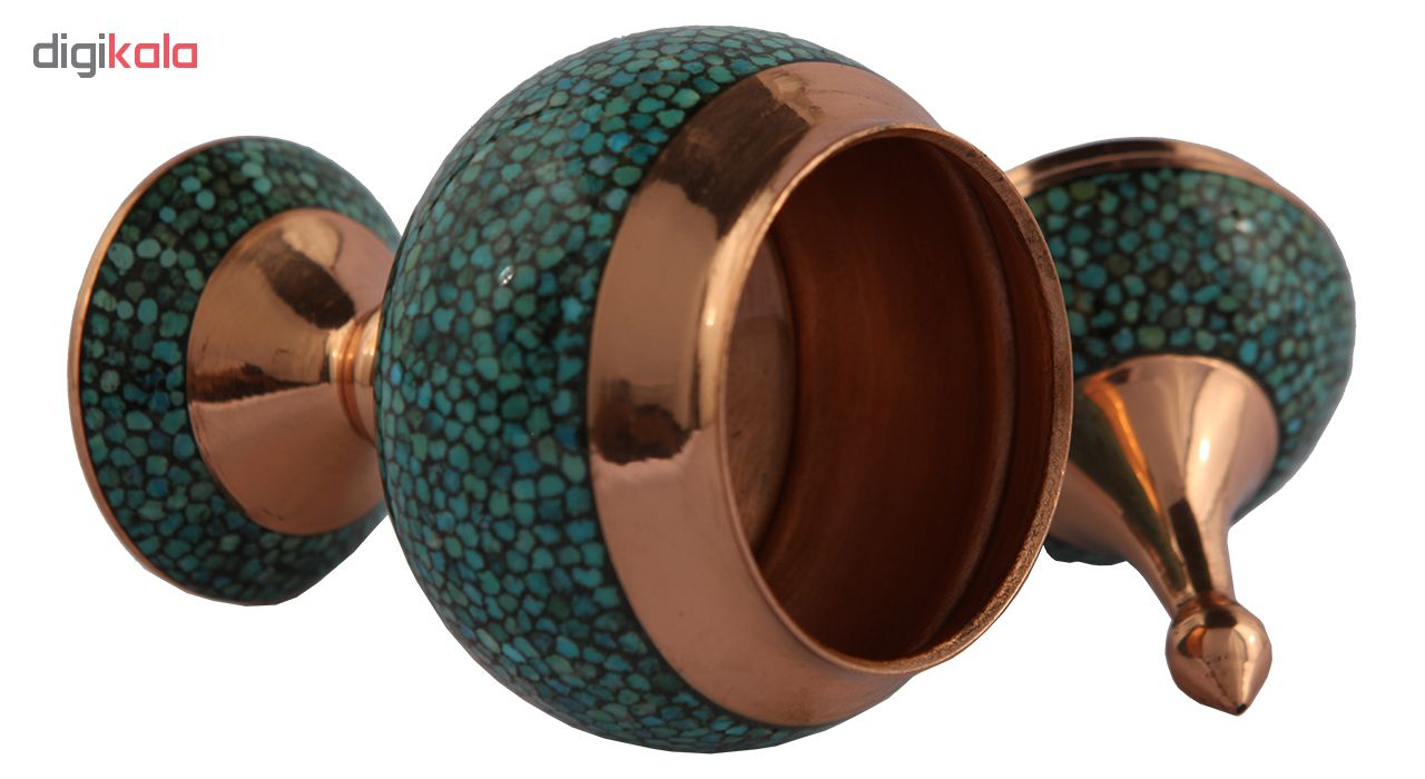 قندان مسی فیروزه کوب گالری گوهران مدل 22