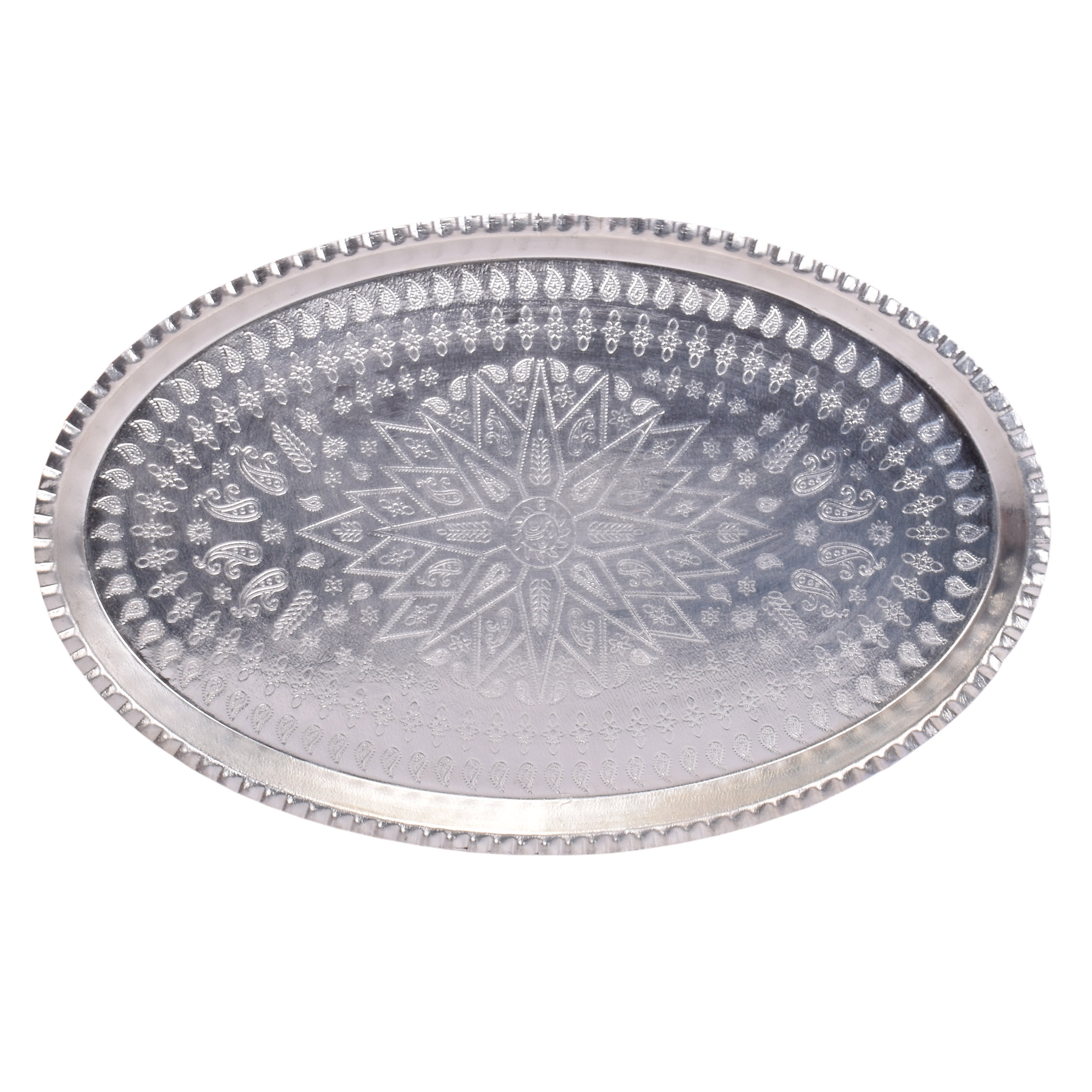 سینی مسی کد 8650 طرح بیضی قطر 35 سانتی متر