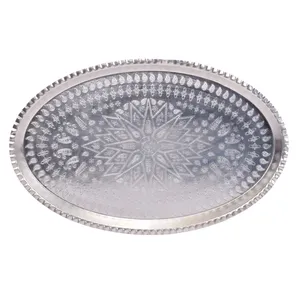 سینی مسی کد 8650 طرح بیضی قطر 35 سانتی متر