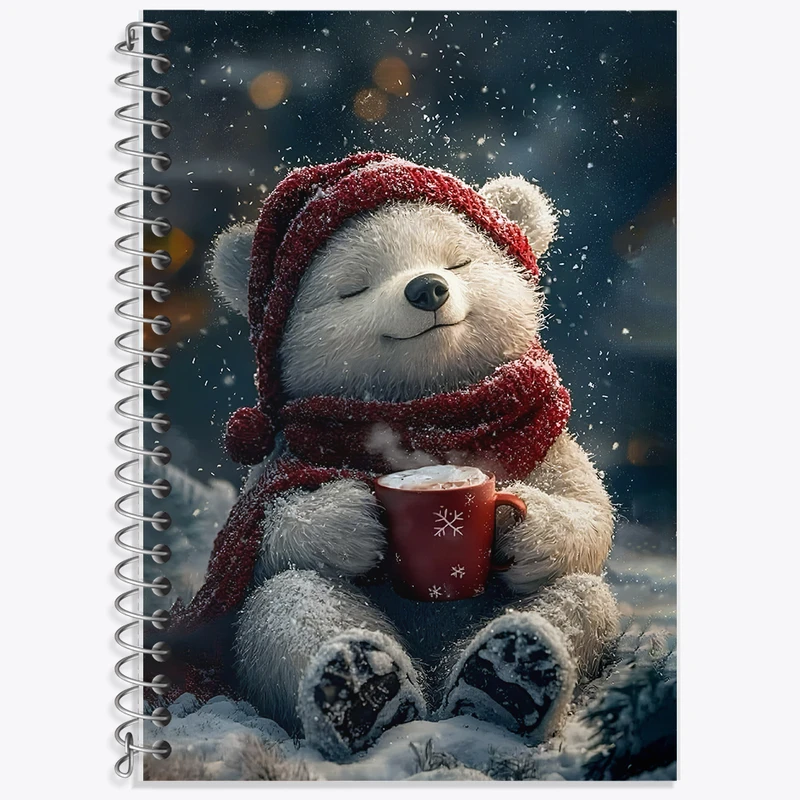 دفتر زبان 50 برگ خندالو مدل دو خط طرح خرس کیوت کد F8274