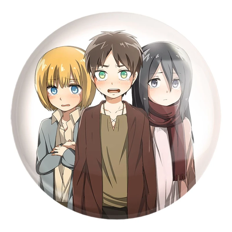 پیکسل خندالو طرح میکاسا و ارن و ارمین انیمه اتک آن تایتان Attack on Titan کد 18557 مدل بزرگ