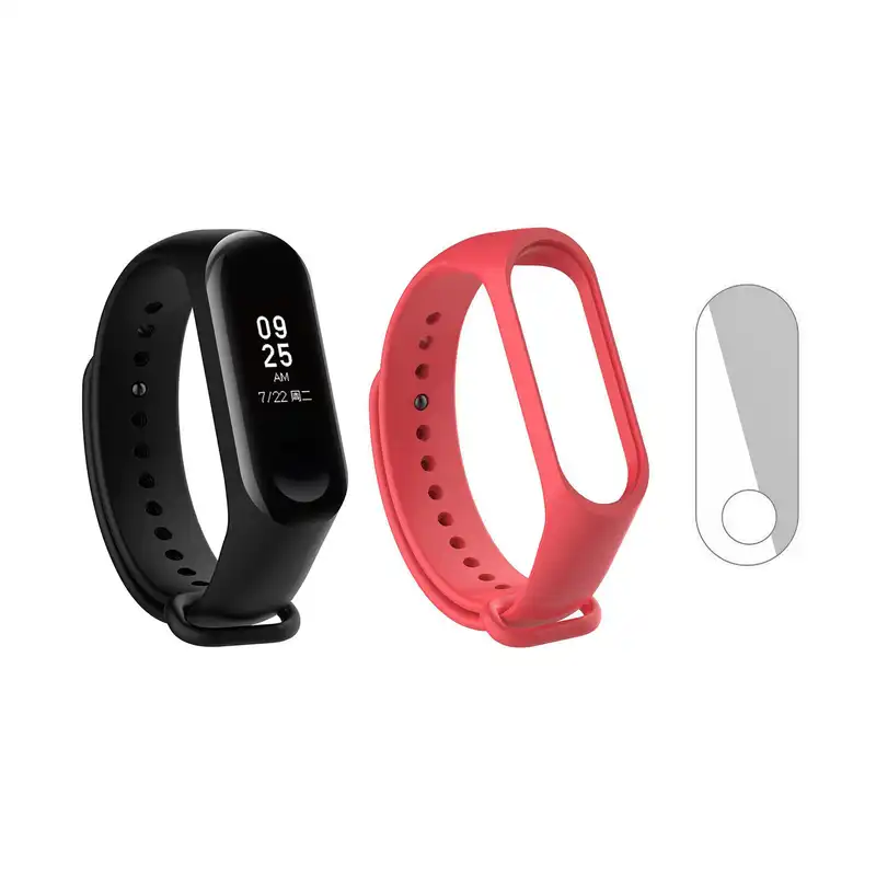 مچ بند هوشمند شیائومی مدل Mi Band 3 به همراه گلس و بند مچ بند