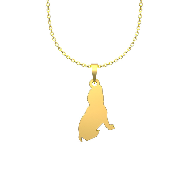 گردنبند طلا 18 عیار زنانه مدوپد مدل سگ کد J3-1-1093