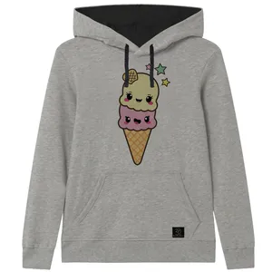 هودی دخترانه 27 مدل بستنی کد F19 رنگ طوسی 