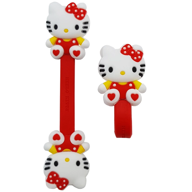 بست کابل شارژ مدل Hello Kitty بسته دو عددی