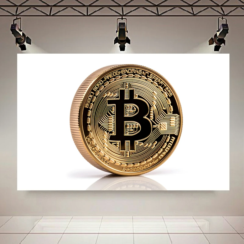  پوستر طرح مخمل بیت کوین مدل ساده کد AR303423