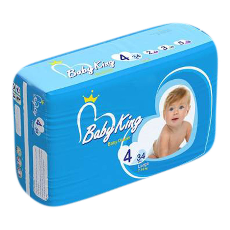 پوشک بیبی کینگ مدل A10 سایز 4 بسته 34 عددی مجموعه 3 عددی