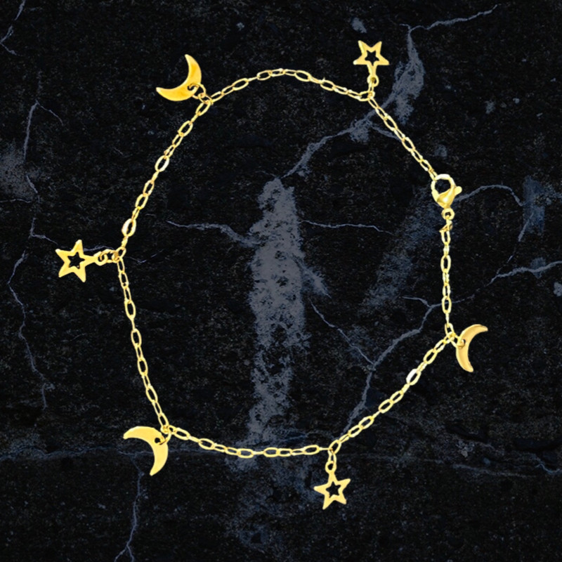 پابند زنانه مدل ستاره و ماه کد 30