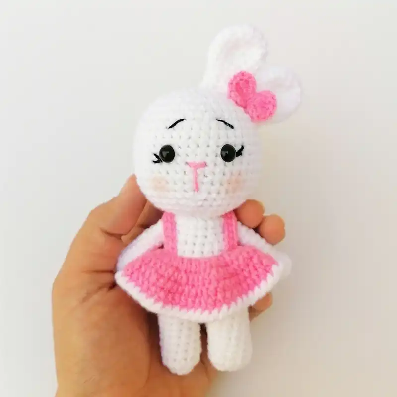 عروسک بافتنی مدل خرگوش دختروپسر مجموعه 2 عددی