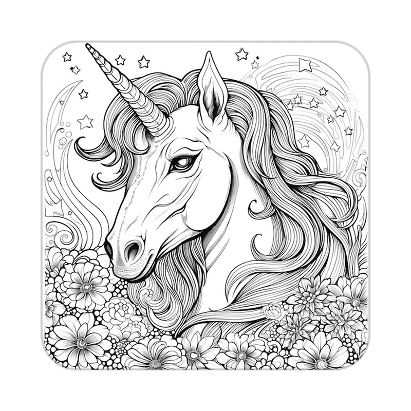 زیر لیوانی کاکتی طرح اسب تک شاخ و یونیکورن مدل mp30383