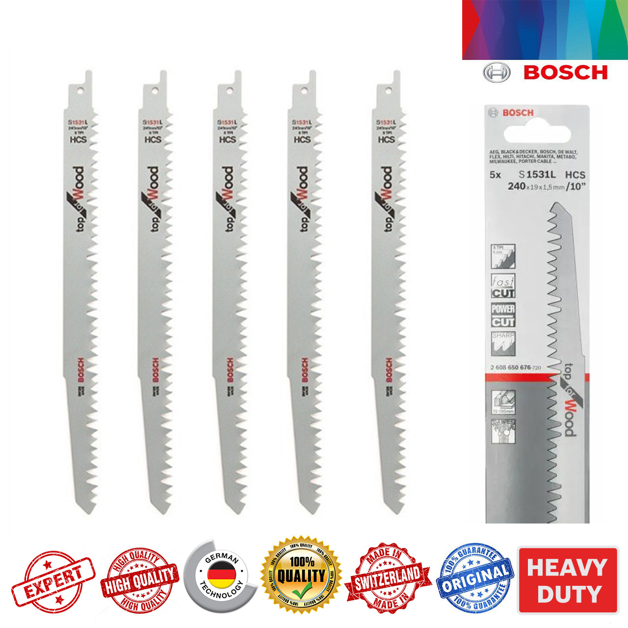 تیغ اره افقی بر بوش مدل HCS - S 1531 L مجموعه 5 عددی