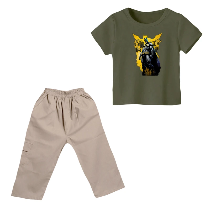 ست تی شرت و شلوارک پسرانه مدل بتمن کد ۳۳