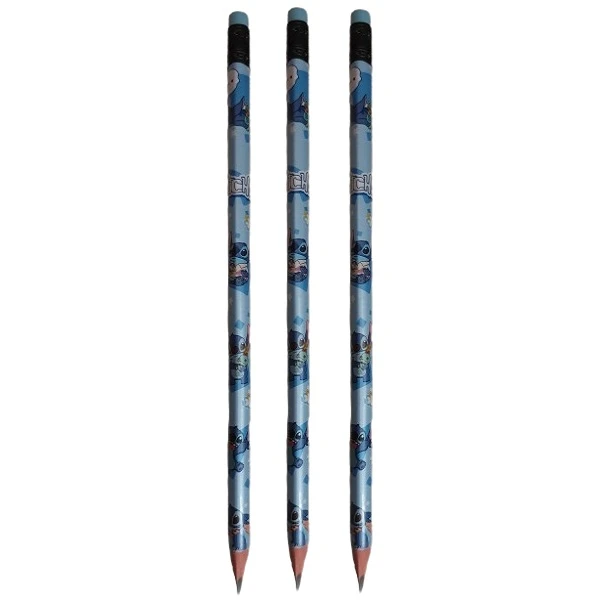 مداد مشکی  با درجه سختی HB مدل استیچ طرح سه گوش بسته 3 عددی