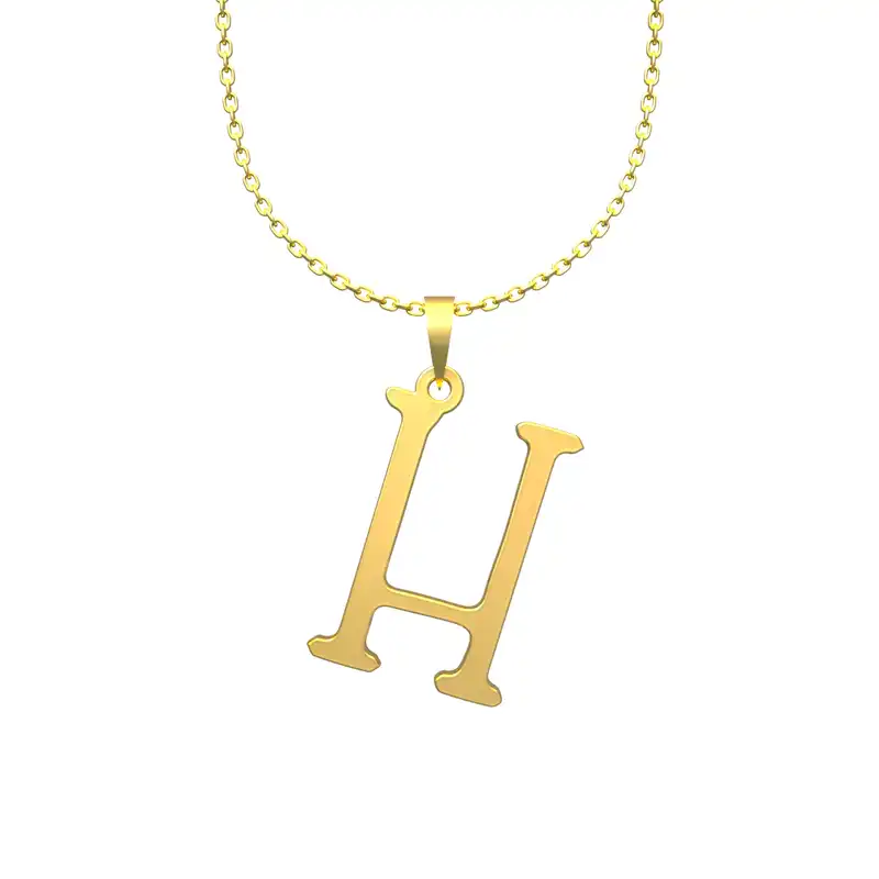 گردنبند طلا 18 عیار زنانه مدوپد مدل حرف H کد H3-1-1372