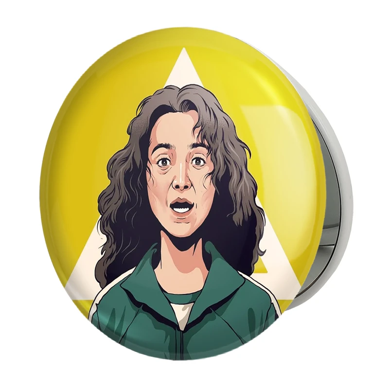 آینه جیبی خندالو طرح هان می نیو بازی مرکب Squid Game مدل تاشو کد 10793 