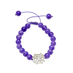 دستبند نقره و سنگ آمیتیست ترنم بهار طرح قاصدک کد A69