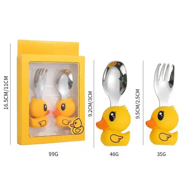 قاشق و چنگال طرح جوجه اردک کد 1