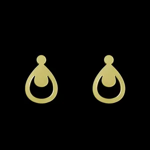گوشواره طلا 18 عیار زنانه مدوپد مدل هندسی کد GA1-14237