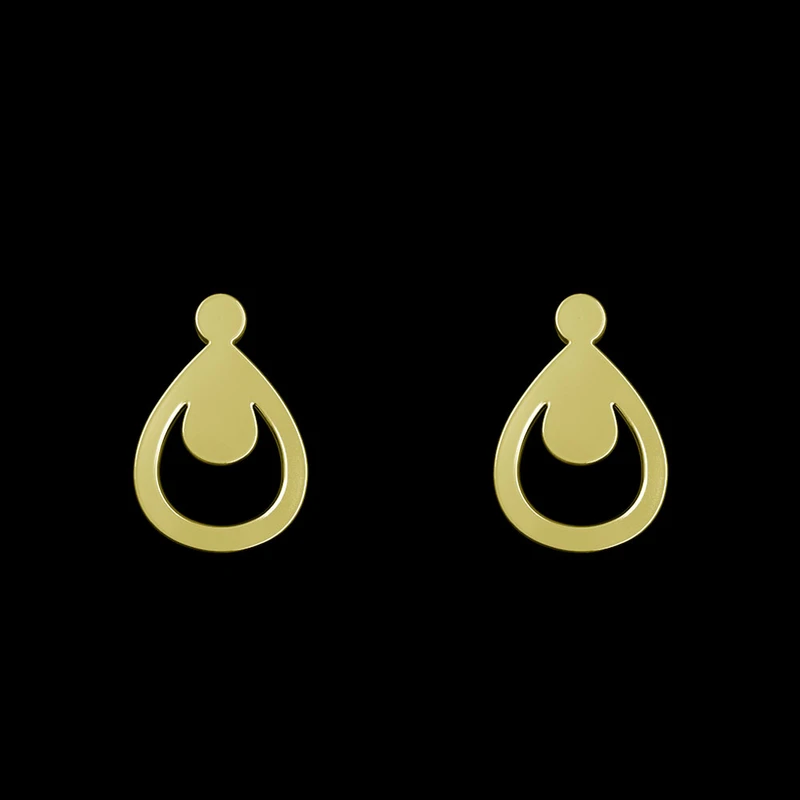 گوشواره طلا 18 عیار زنانه مدوپد مدل هندسی کد GA1-14237