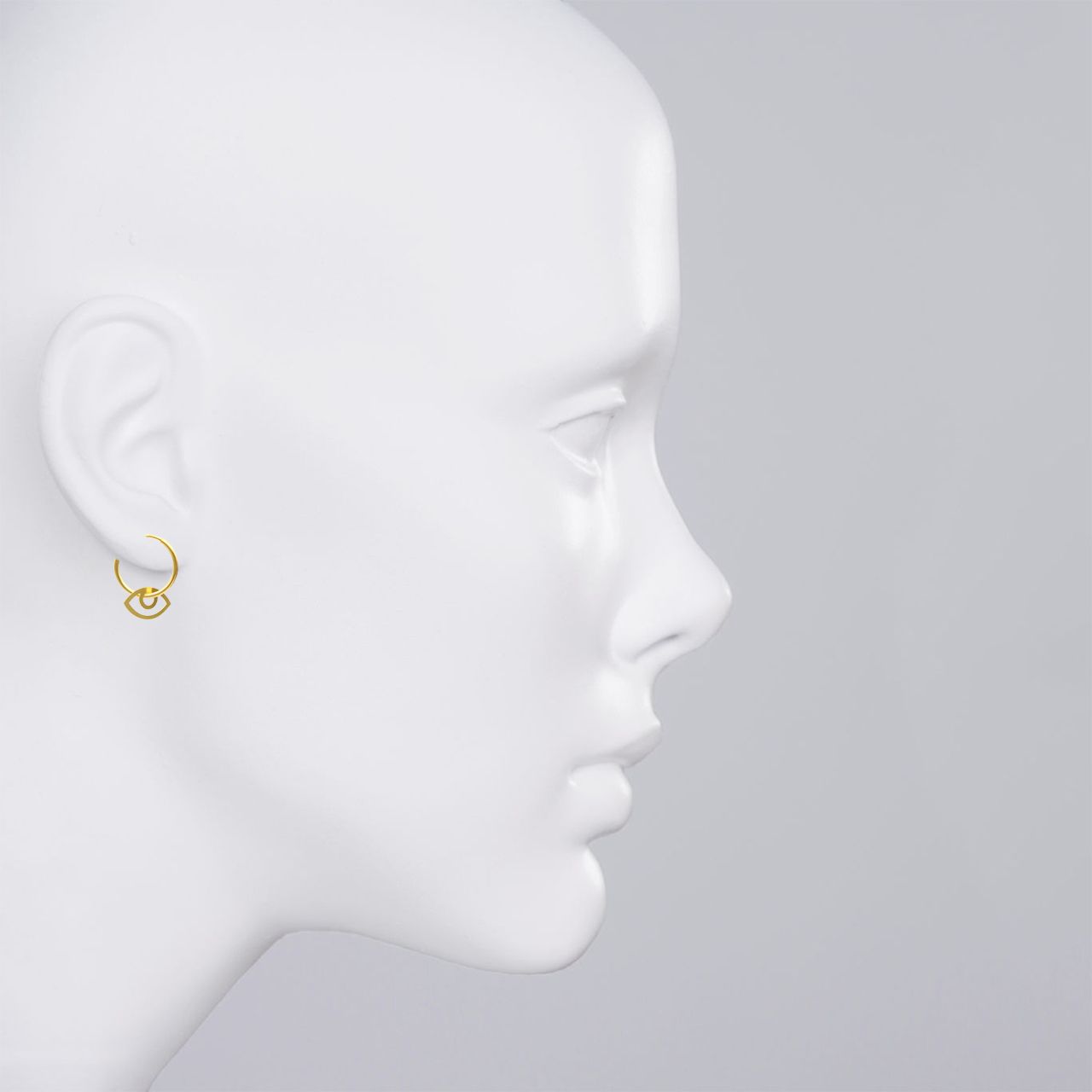 گوشواره طلا 18 عیار زنانه کاپانی مدل چشم کد KE018 -  - 3