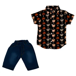 ست پیراهن و شلوارک بچگانه مدل خرس