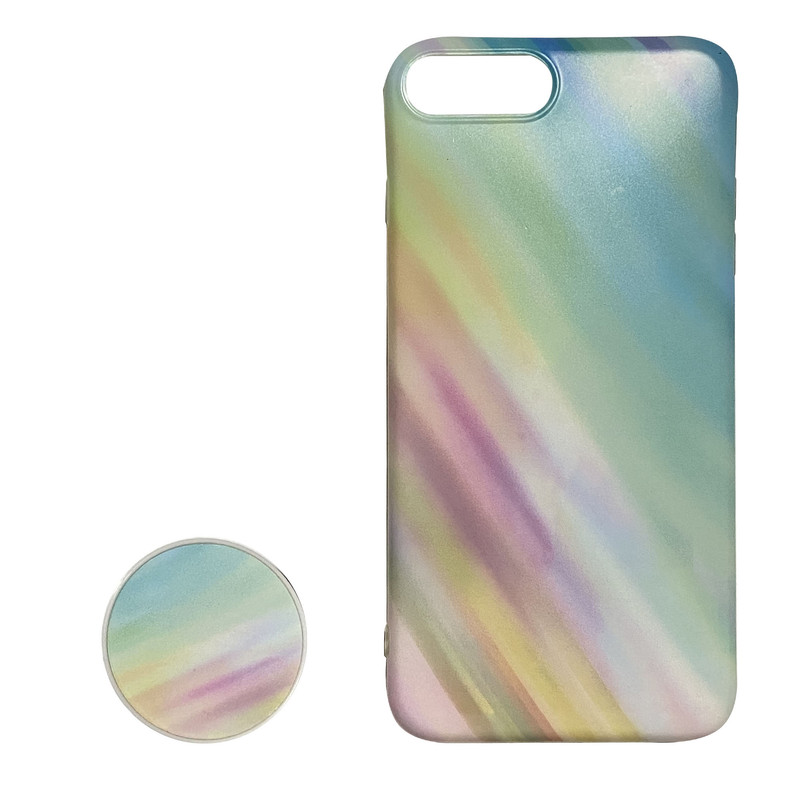 کاور طرح رنگین کمان مدل COLOR88 مناسب برای گوشی موبایل اپل IPHONE 7PLUS / 8 PLUS به همراه پاپ سوکت 