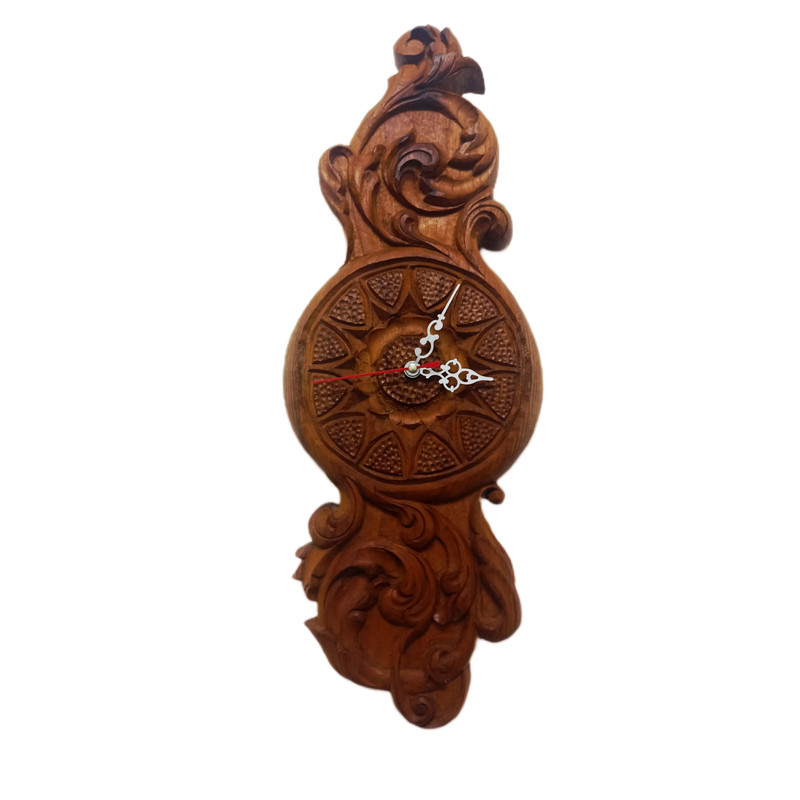 ساعت دیواری چوبی مدل گل پیچک عتیق