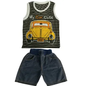 ست تاپ و شلوارک پسرانه مدل Car cute