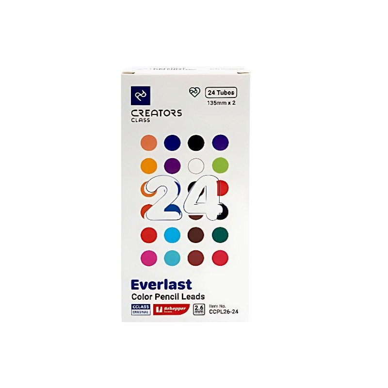 نوک مداد رنگی 2.6 میلی متری کریتورز کلاس مدل 24 بسته 24 عددی