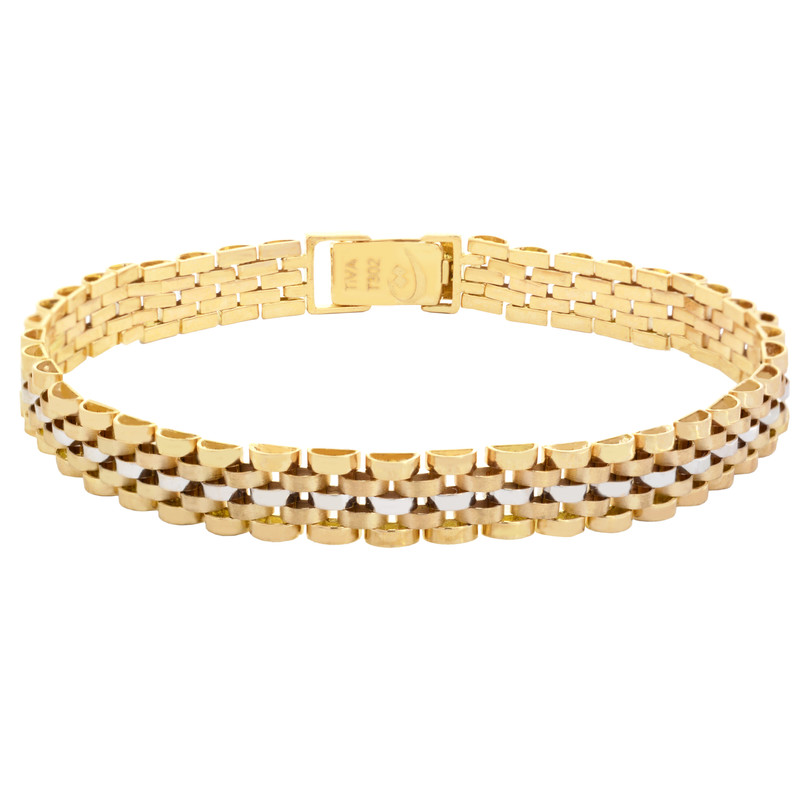 دستبند طلا 18 عیار مردانه طلای مستجابی مدل تیوا کد 19.5