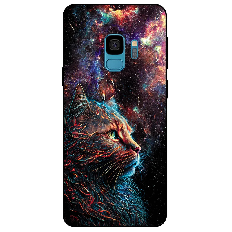 کاور مگافون طرح گربه کهکشانی مدل 4203 مناسب برای گوشی موبایل سامسونگ Galaxy S9         
