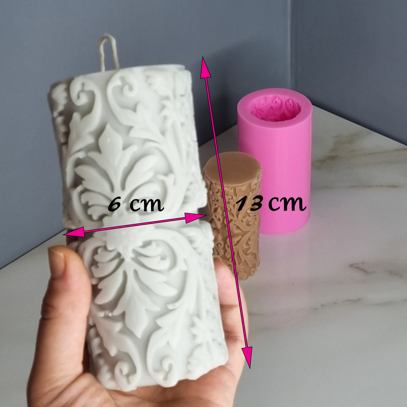 قالب شمع مدل استوانه منبت کد C 13CM