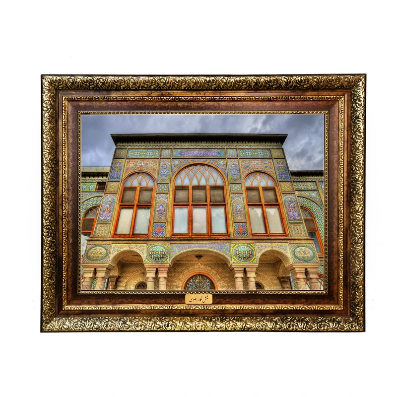 تابلو فرش ماشینی نقش نگار رضوی طرح آثار باستانی کد 171KH