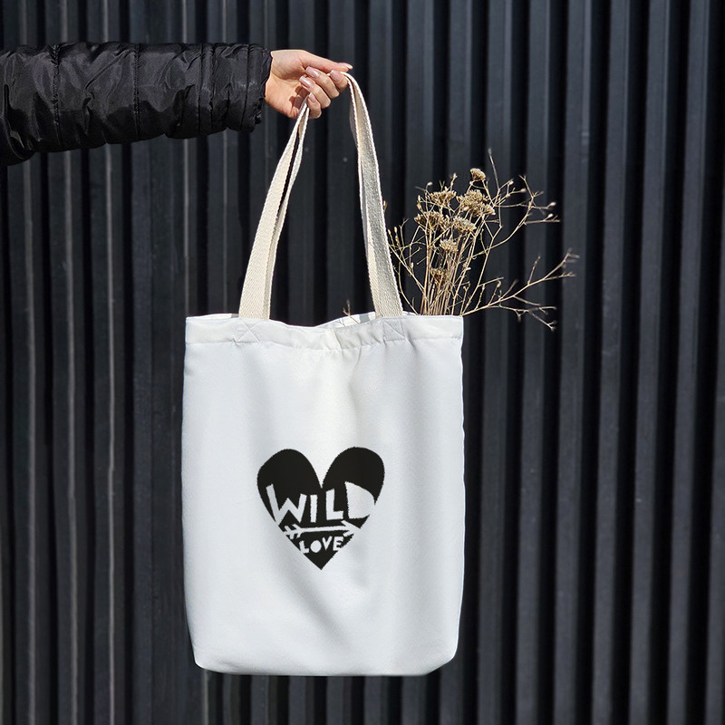 ساک خرید خندالو طرح قلب مشکی کد 10304