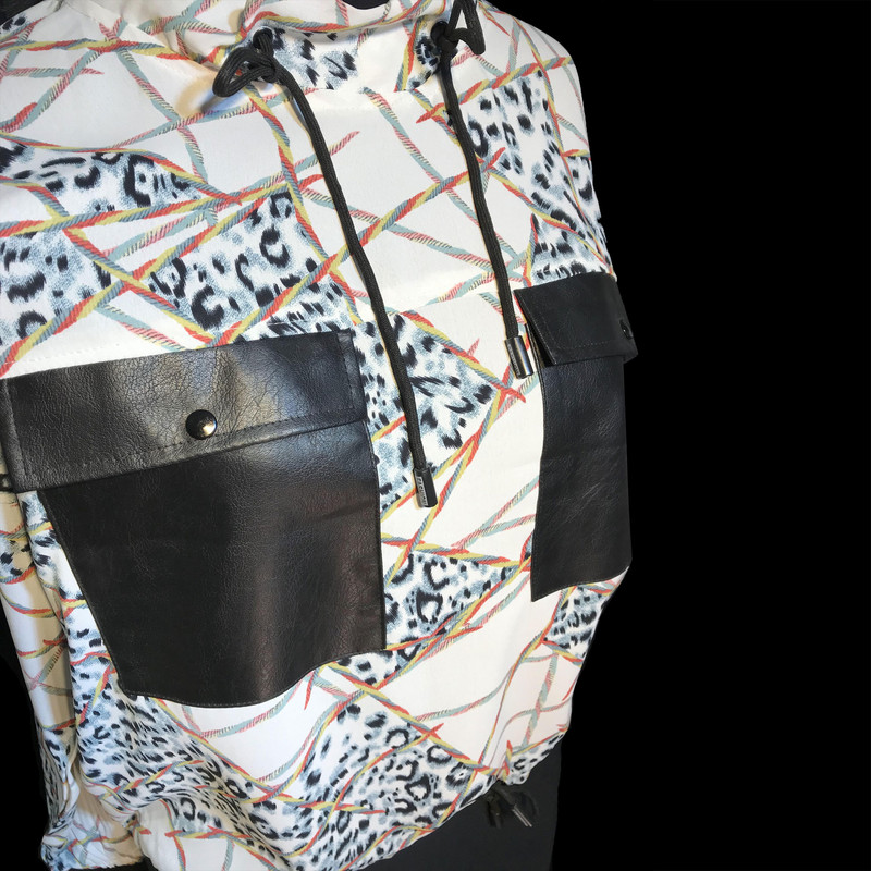 بلوز آستین بلند زنانه مدل دوجیب چرم کد MT72