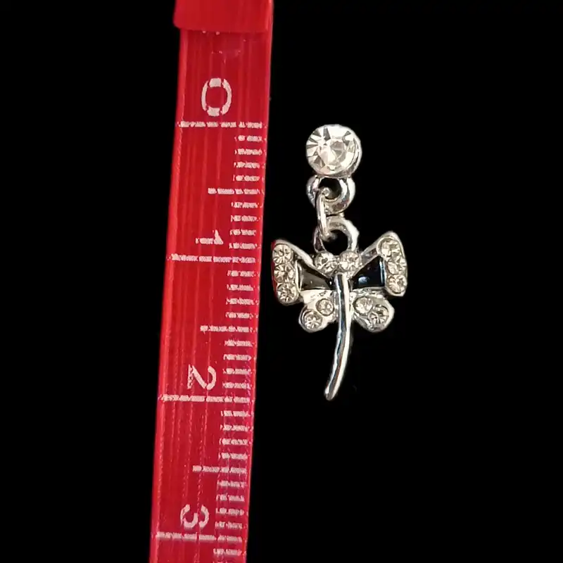 گوشواره زنانه مدل سنجاقک نگین دار