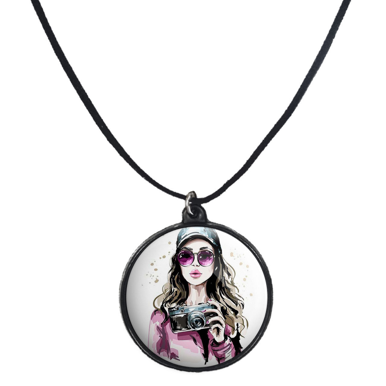 گردنبند پرمانه طرح عکاس کد pmb.5131 مدل دو طرفه