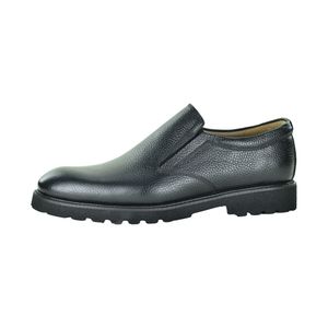 کفش رسمی مردانه کرمانی مدل چرم فلوتر طبیعی دستدوز کد 545 بی بند کِشی