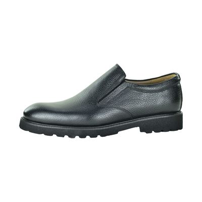 کفش رسمی مردانه کرمانی مدل چرم فلوتر طبیعی دستدوز کد 545 بی بند کِشی