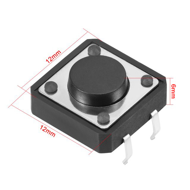 میکرو سوئیچ مدل Vertical-12×12×6-4P بسته 5 عددی