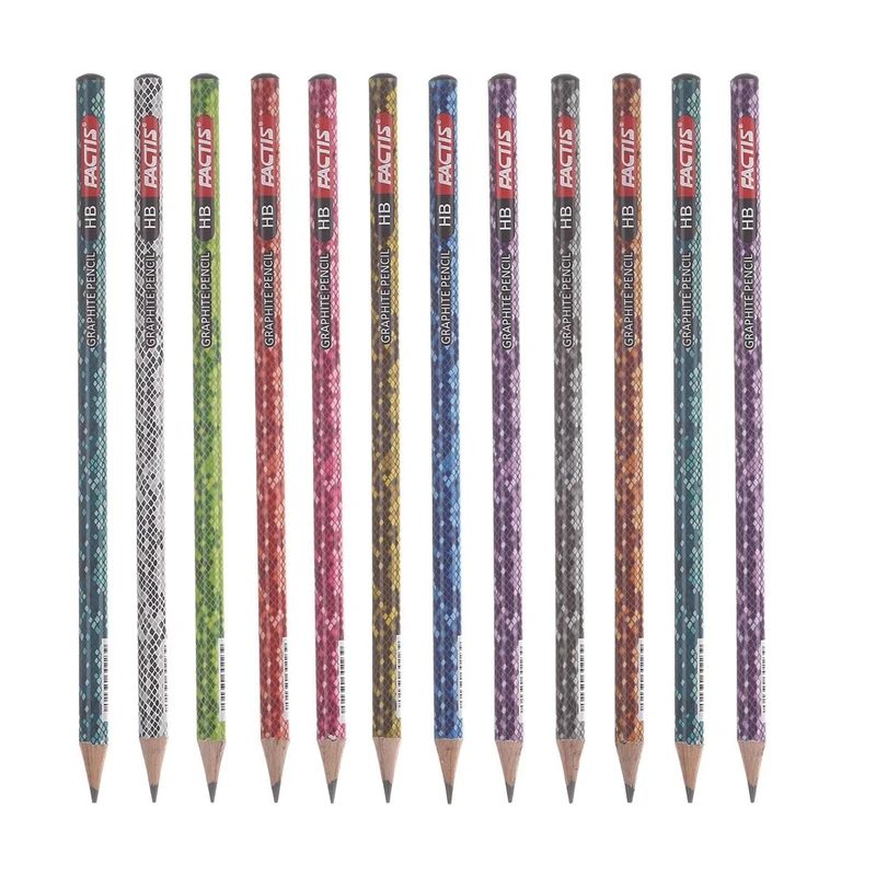 مداد مشکی فکتیس مدل پوست ماری بسته 12 عددی