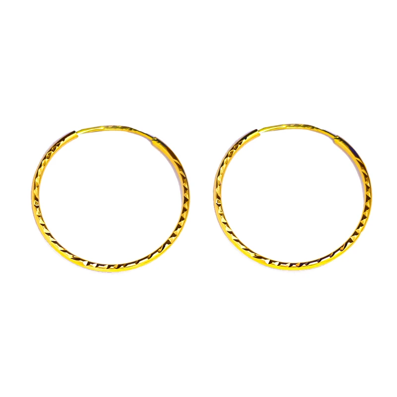 گوشواره طلا کم اجرت 18 عیار زنانه زرالتون مدل حلقه ای کلاسیک کد M