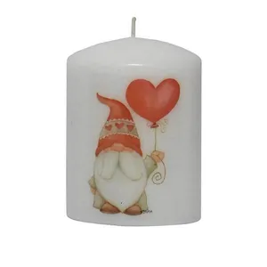 شمع مدل استوانه کریسمس طرح بابانوئل کد 1 