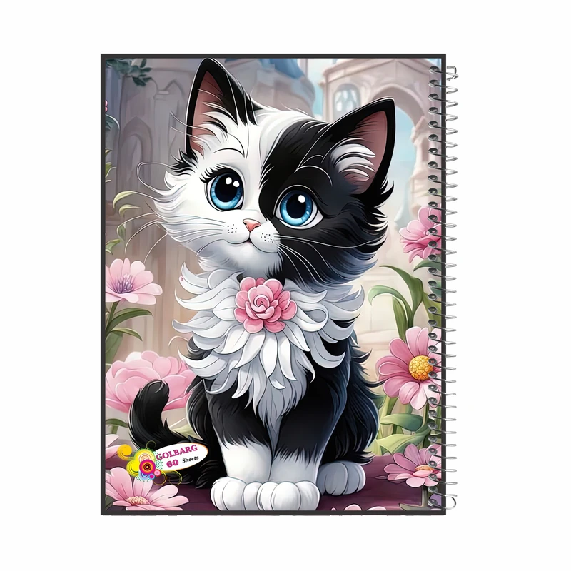 دفتر مشق 60 برگ گلبرگ مدل گربه کد 2451