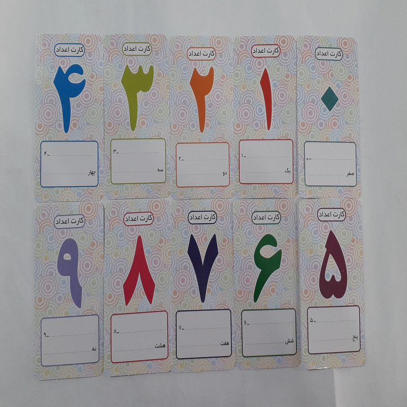 بازی آموزشی اعداد مدل 0تا9 طرح کارتی کد 007 بسته 2 عددی