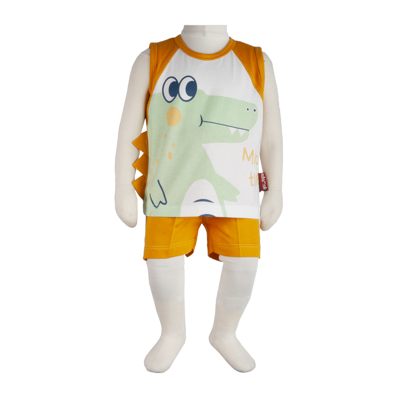 ست تی شرت و شلوارک نوزادی آدمک مدل تمساح کد 230001 -  - 2