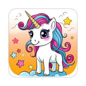 زیر لیوانی کاکتی طرح اسب تک شاخ و یونیکورن مدل mp29957